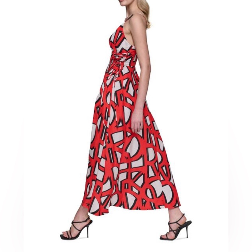 Karl Lagerfeld
Women's Blue Floral-print Lace-up‎ Midi Dress - Picture 4 of 13